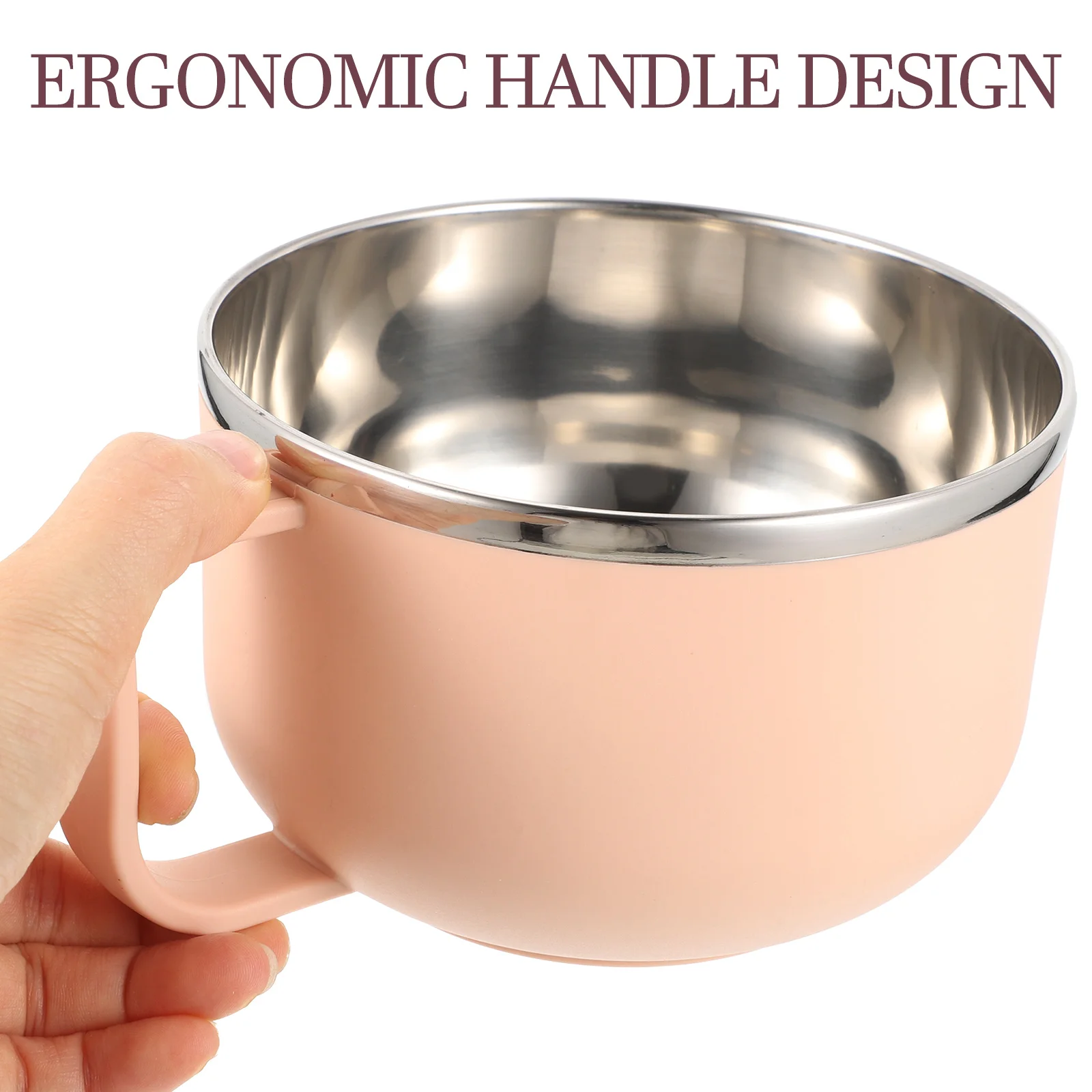 

Stainless Steel Ramen Bowl Lid Soup Rice Noodle Bowl Household Kitchen Food Container Reusable Microwave Safe Wear