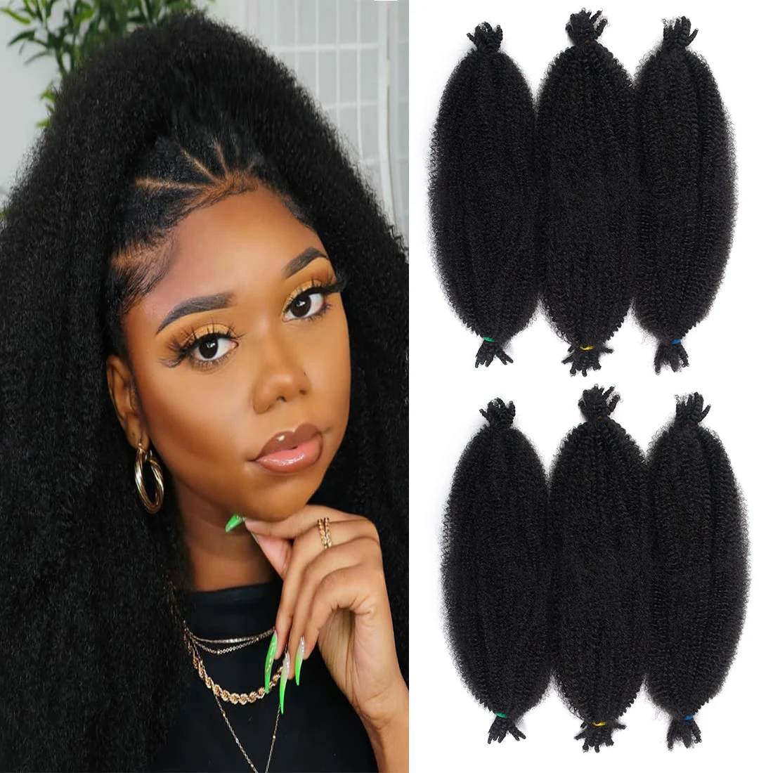 

Marley Twist Braiding Hair Pre-Separated Springy Afro Kinky Twist Crochet Hair Braids for Distressed Soft Loc Spring Twist Hair