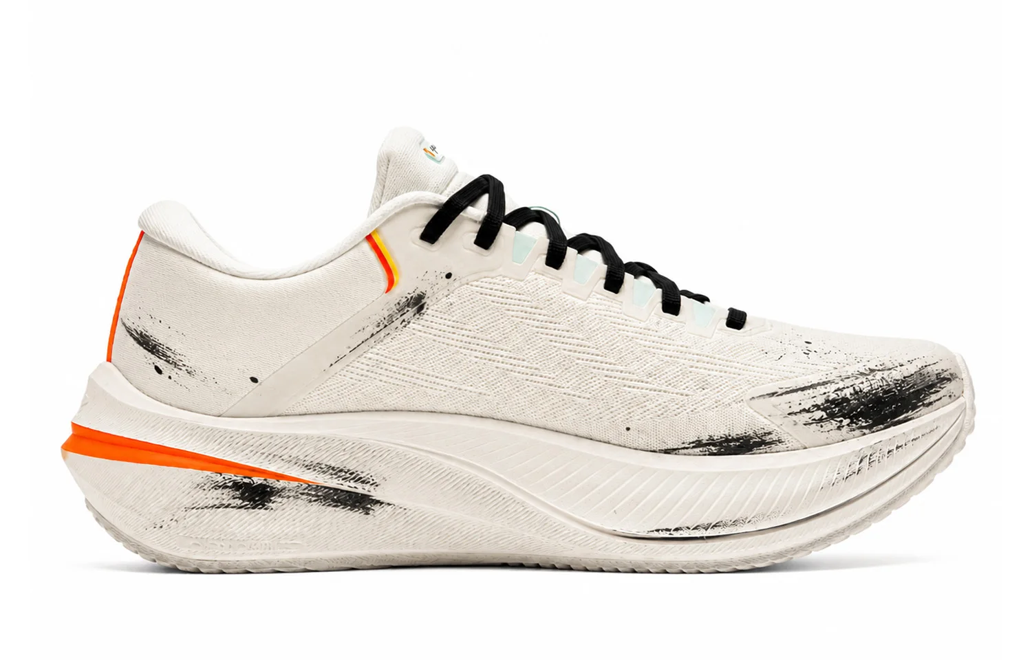 Li Ning Yueying 5 Running Shoes Men's Low Top Ecru Black Orange Color Block ARHV015-9(Team528-)