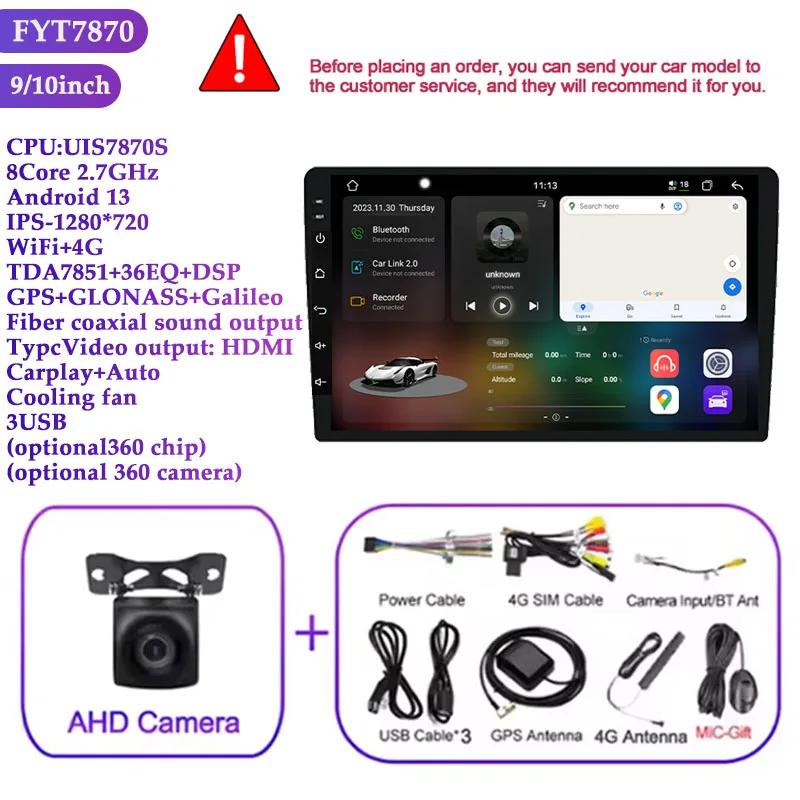 8cores 12 + 256G Android13 autoradio 5G WIFI Carplay & Android auto GPS DSP multimuoia carplay android Speler WIFI Bluetooth