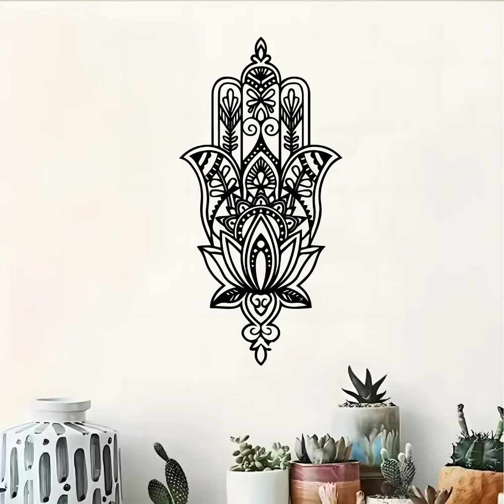 CIFBUY Iron Wall Art Hamsa Hand Metal Sculpture Rustproof Hanging Plaque For Home Entrance Balcony Decor