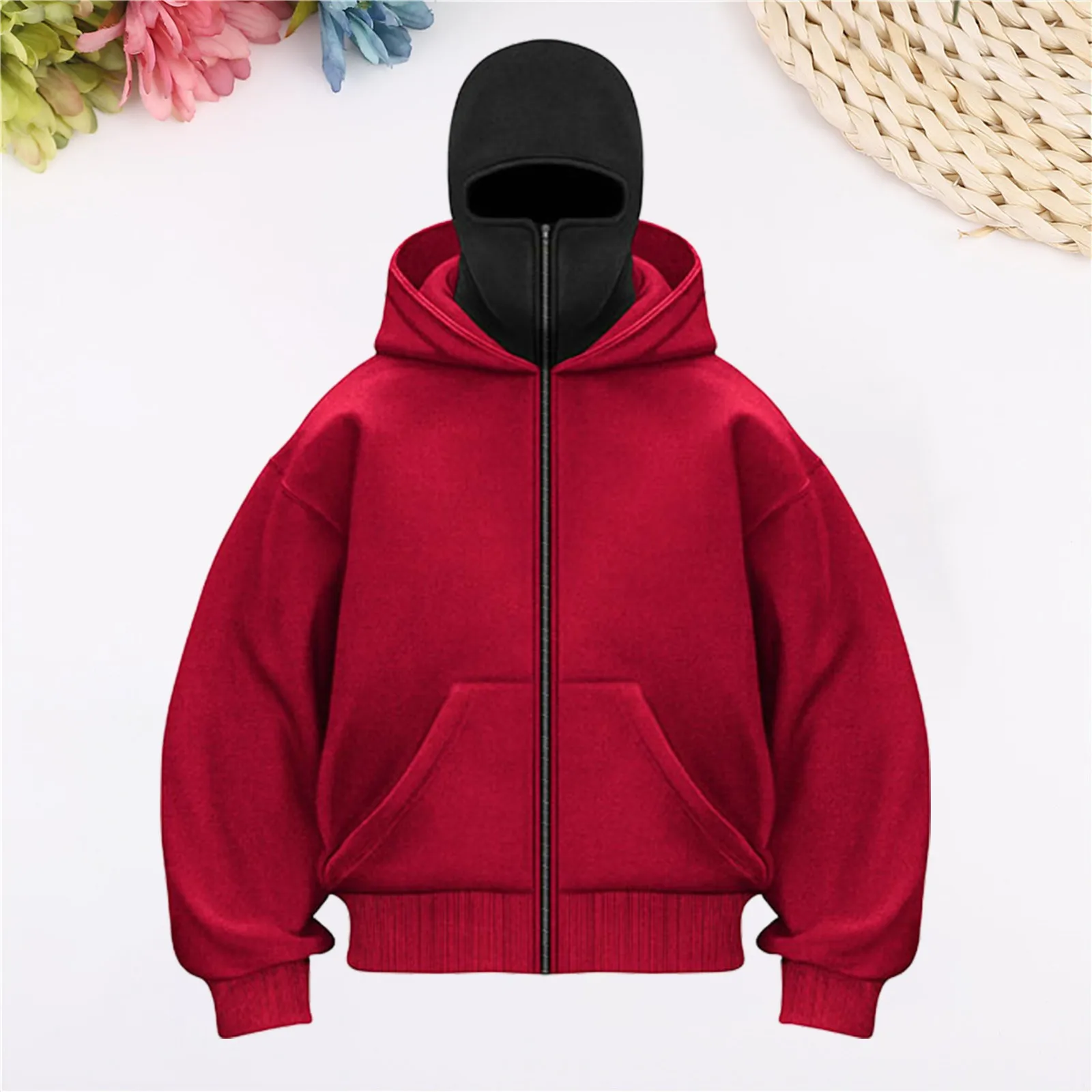 Y2k Harajuku New Men Women Clothing Goth Double Hooded Chic Design Sweatshirt 2025 Spring Fashion Solid High-Stree Bomber Jacket