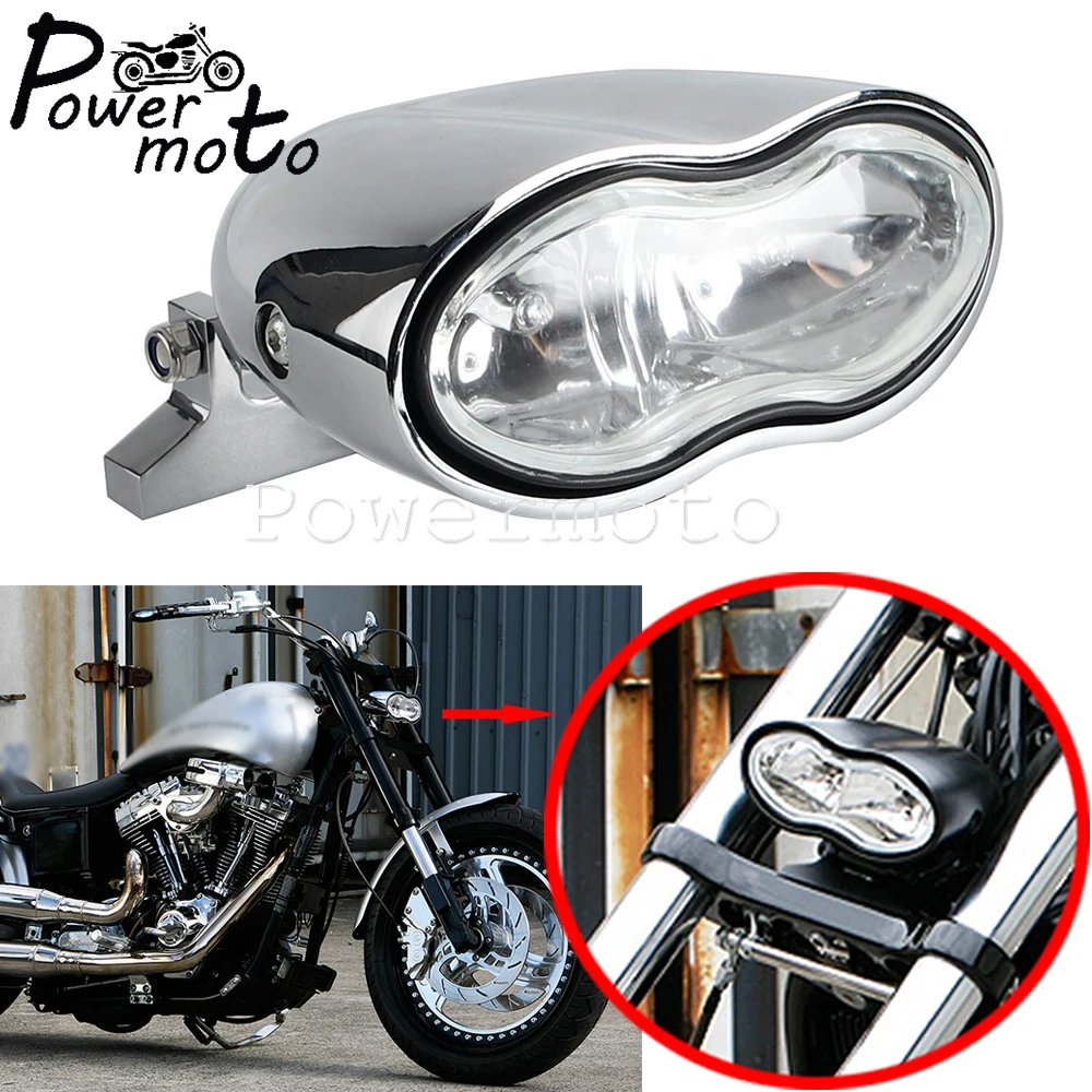 Motorcycle Dual Headlight Bulb Headlamp For Harley Bobber Honda Yamaha Kawasaki Suzuki Victory BMW Moto Vintage Front Head Light