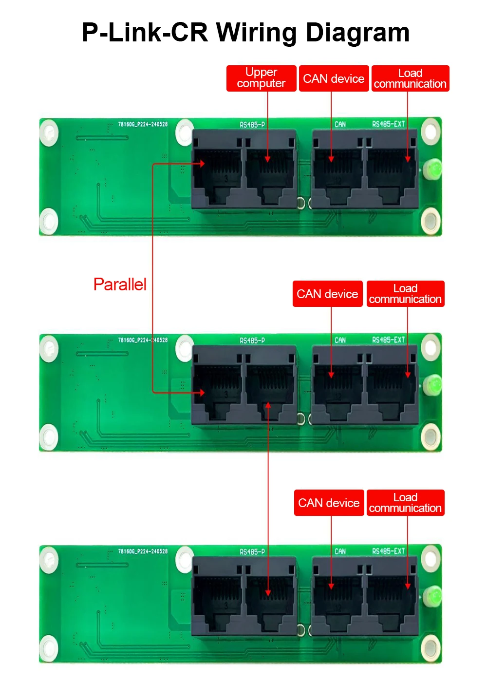 JK BMS P-Link-CR-V2.0 JKBMS لوحة واجهة الاتصالات لـ BMS مع 4pin من RS485 وموصل CANBUS JIKONG Active BMS