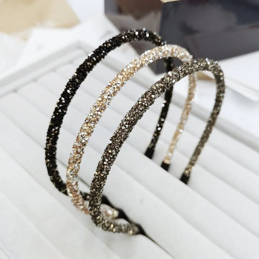

7Pcs Hoop Chic Rhinestone Headband Simple Headdress for Kids Women Birthday Ceremony Hair Accessories Set
