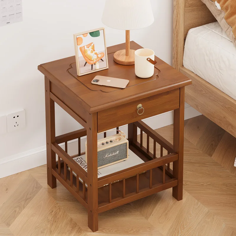 AOLIVIYA الخيزران طاولة السرير بسيطة خزانة بجانب السرير غرفة نوم منضدة أريكة طاولة جانبية تخزين الرف طاولة القهوة المنزلية #3