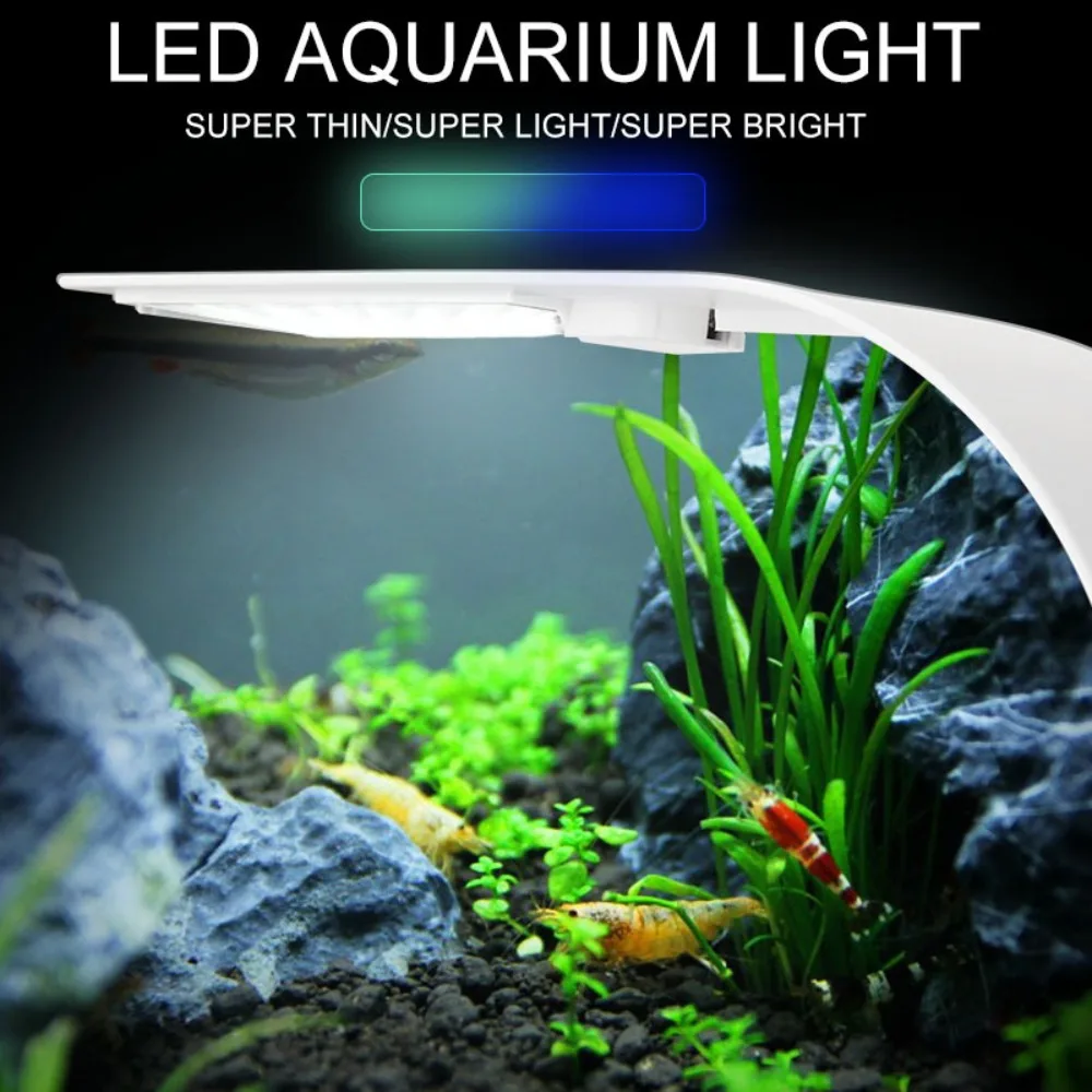 

5W Mini LED Aquarium Light, Ultra-thin Waterproof Fish Tank Lamp, LED Reef Decoration Light For Nano Tank Water Grass Fish Algae