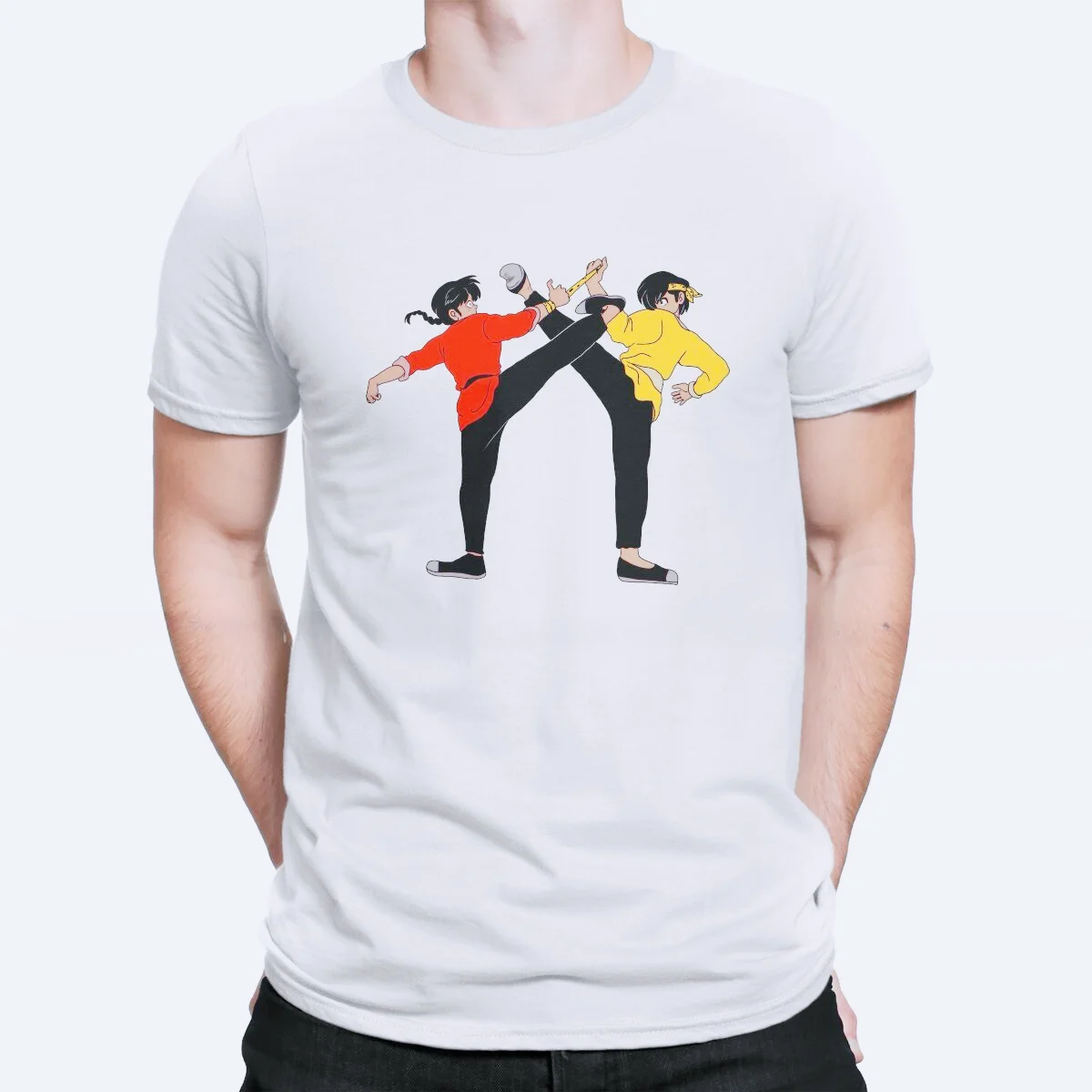 Классическая Летняя свободная футболка Ranma12 Amine Ryoga в стиле Харадзюку с круглым вырезом для подростков, повседневная одежда унисекс