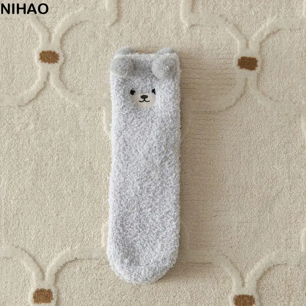 

Comfortable Sweet Thermal Warm Floor Socks Korean Style Fashion Design Home Sleep Socks Cute Dog Socks Calf Socks Women Hosiery