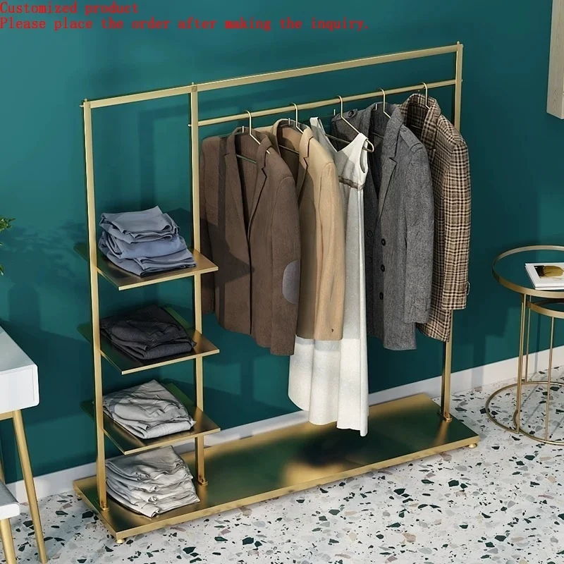

Free Standing Clothes Coat Hanger Commercial Furniture Women's Cloth Store Racks Luxury Clothing Display Rack