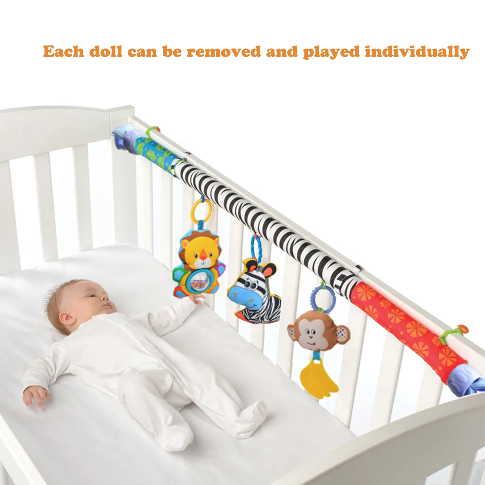 Baby Travel Play Arch Stroller Stroller Activity Bar With Cartoon Animal Fun Newborns Sensory Activity Adjustable For Bouncers