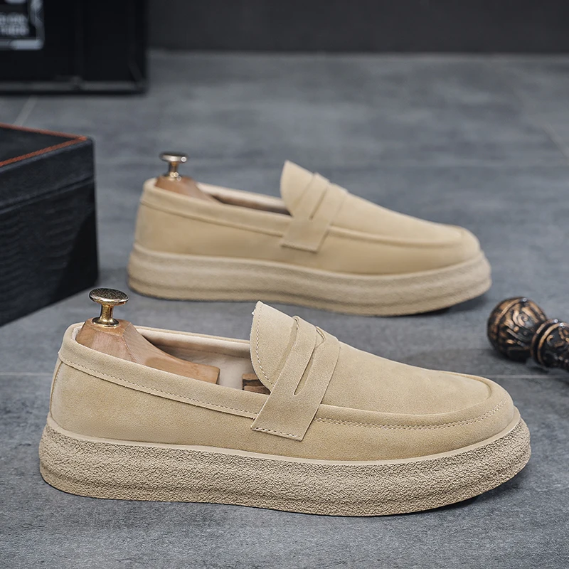 남성 스웨이드 스타일 슬립온 로퍼 플랫폼 두꺼운 밑창 - Suede Loafers Men 리뷰 및 가격