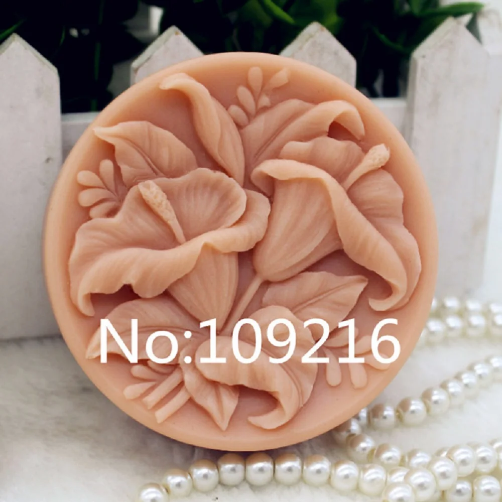 1pcs Lilys (ZX322) Food Grade Silicone Handmade Soap Mold Crafts DIY Silicone Mould