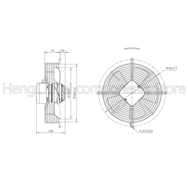Original 100% Working PD250S-4E AC220V 0.25A 50W A4S-250S-5DIIA00 cooling fan