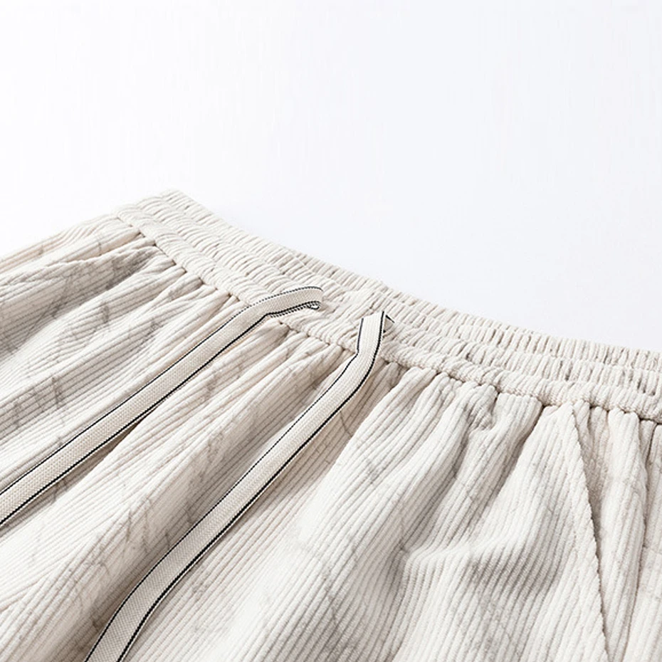 8XL Plus Size Corduroy Pants Men Straight Pants Spring Autumn Fashion Casual Elastic Waist Pants Big Size 8XL