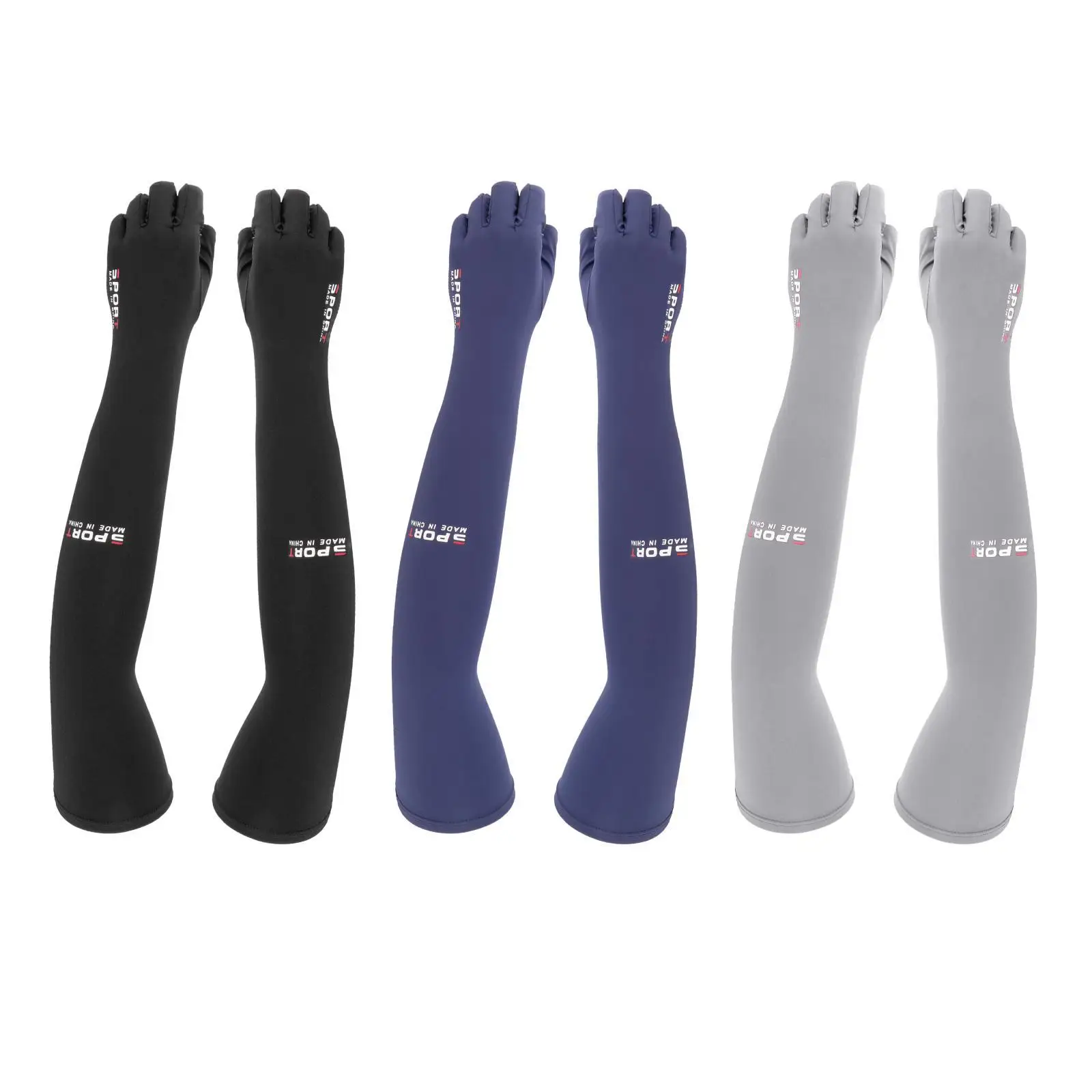 Ice Silk Cooling Arm Sleeve with Fingerless Gloves Sun Block Tattoo Cover Up for Basketball Golf Fishing Driving