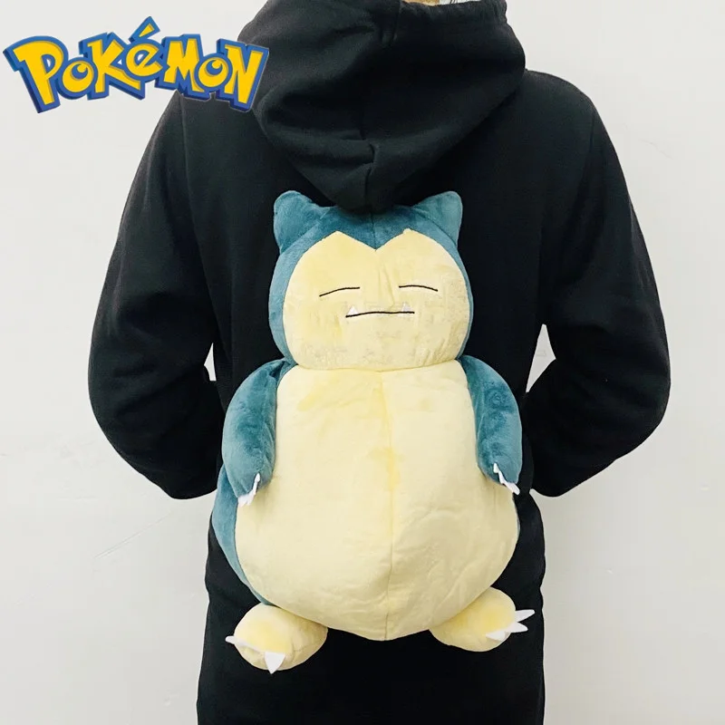 

Hot Pokemon Snorlax Kawayi Backpack Plush Bag Schoolbag Couple Backpack Cosplay Props For Girl Boy Child Kids Birthday Gift