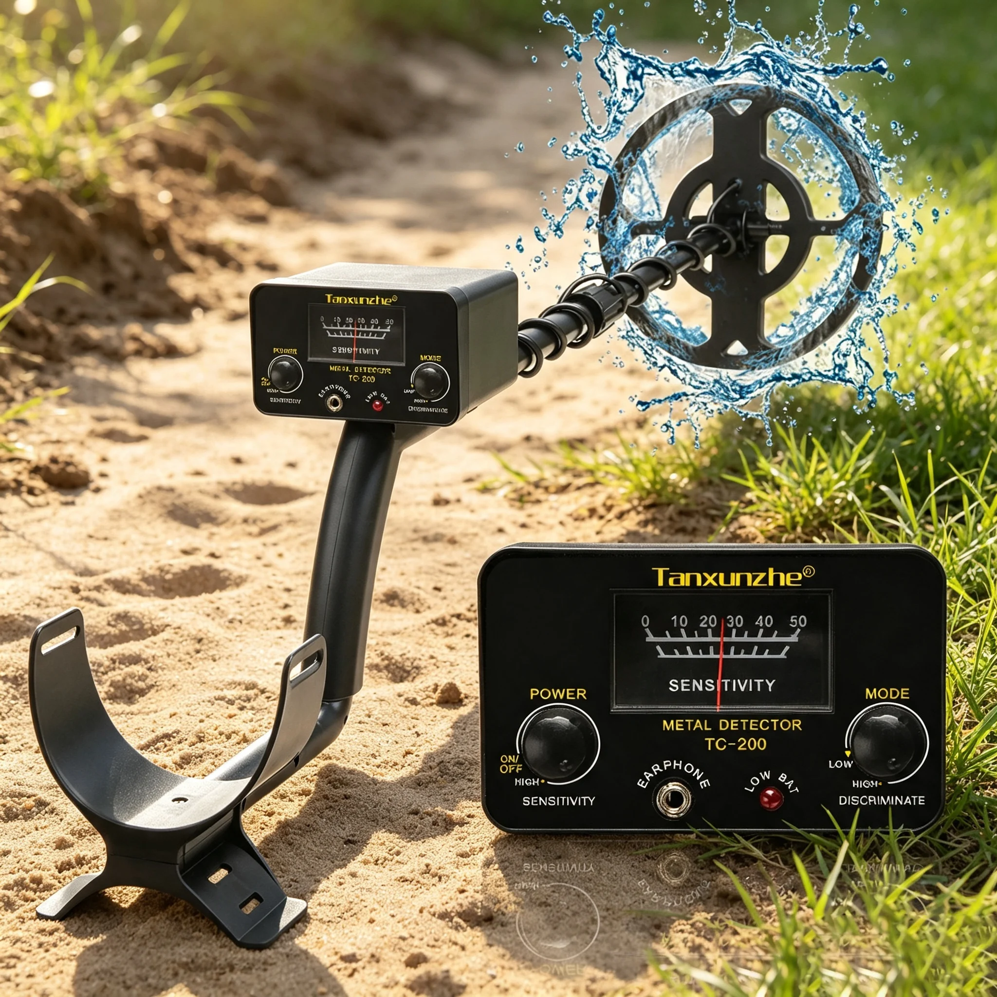 TC‑200 Accurate Locating Metal Detector, Adjustable Tracker Underground Depth Detector for Treasure Hunter Gold Digger