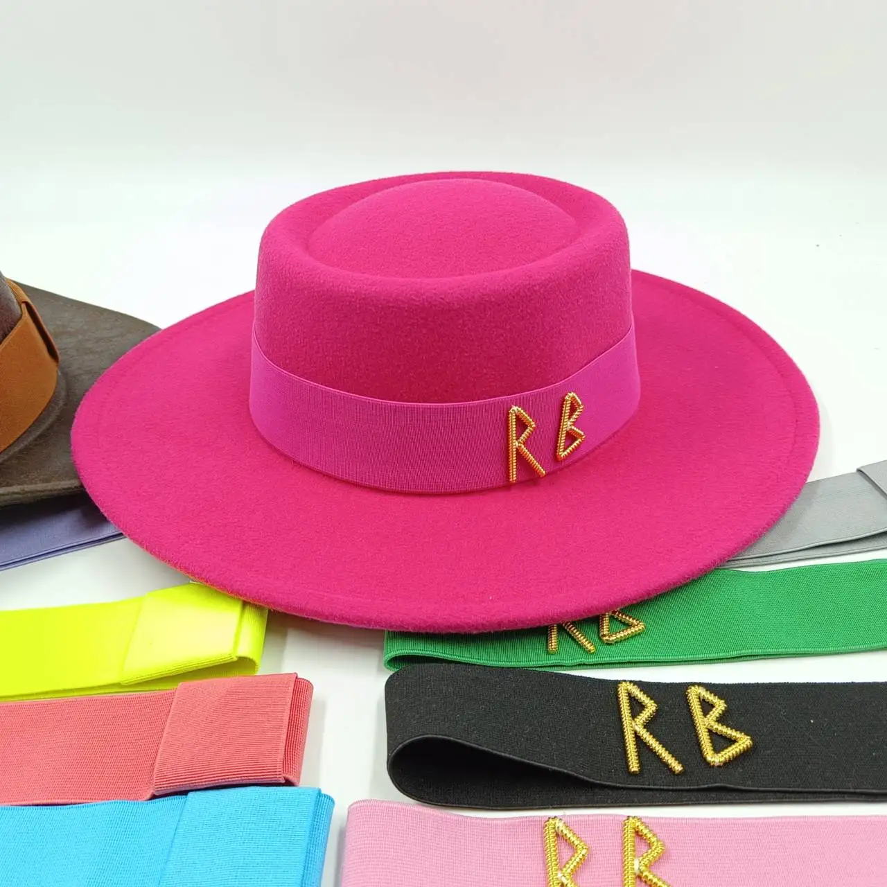 Various letters DIY Fedora and straw hat accessories New rhinestone elastic band Letter wholesale accessories in various colors