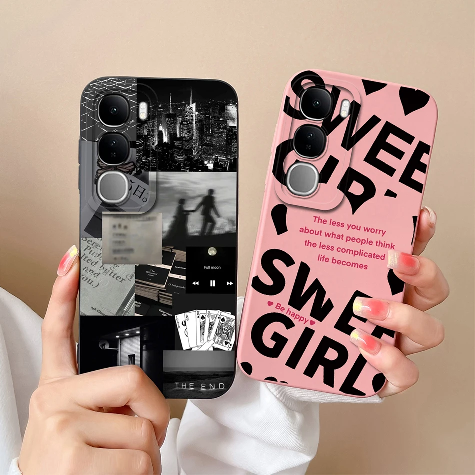 Case For Vivo V40 Lite V40SE Y200 Y300 Soft Liquid Silicone Phone Housing For Vivo V40Lite V40 SE 80W Full Protection Back Cover