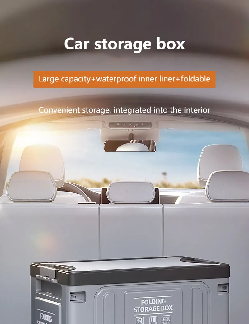 Faltbare Aufbewahrungsbox für Autos, Gepäckfach, tragbar für den Außenbereich, große Kapazität, geeignet für Angeln und Camping, Autozubehör – Detail 1