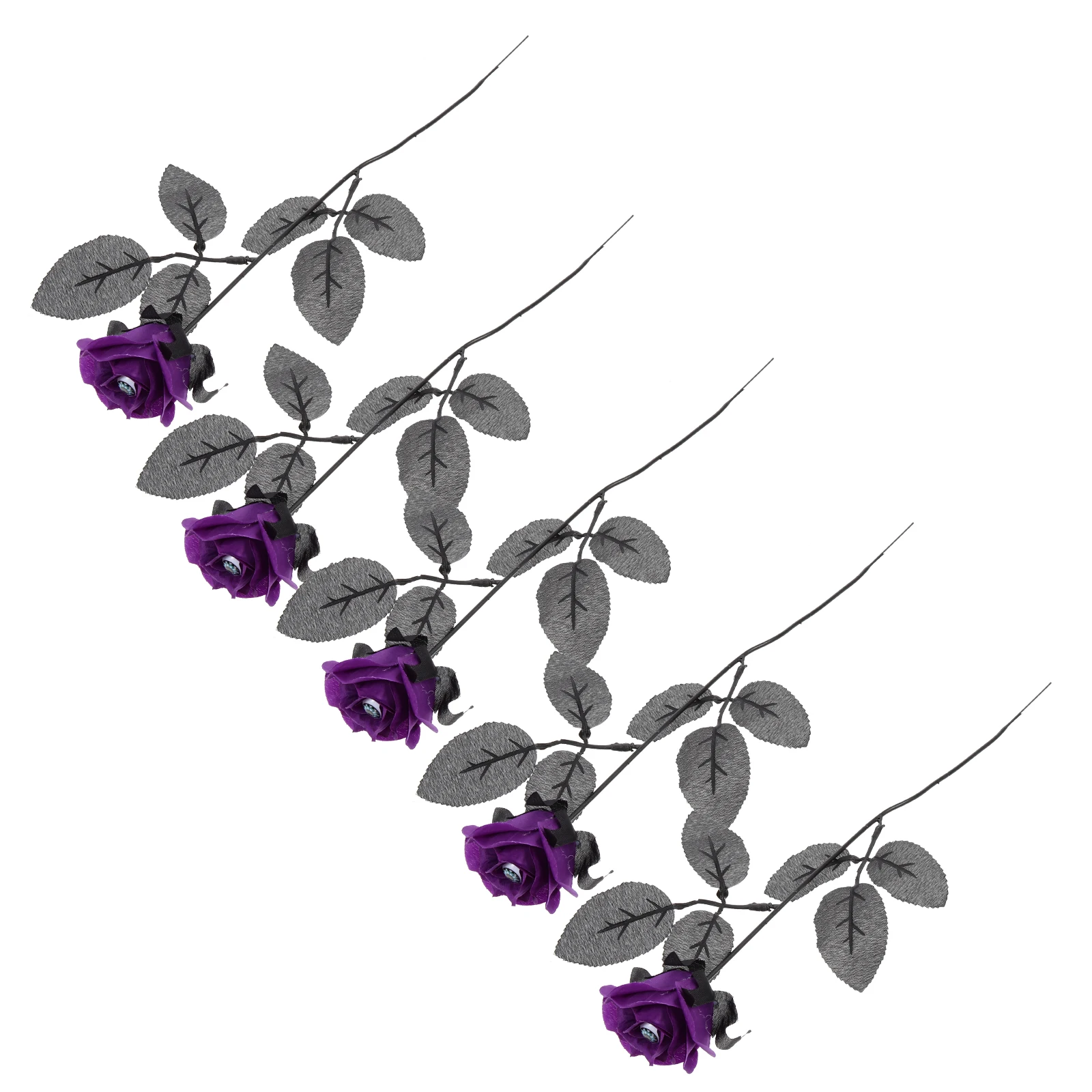 

5pcs Halloween Simulation Flower Rose Halloween Rose Decoration Decoration Party Home Haunted House Tricky Prop