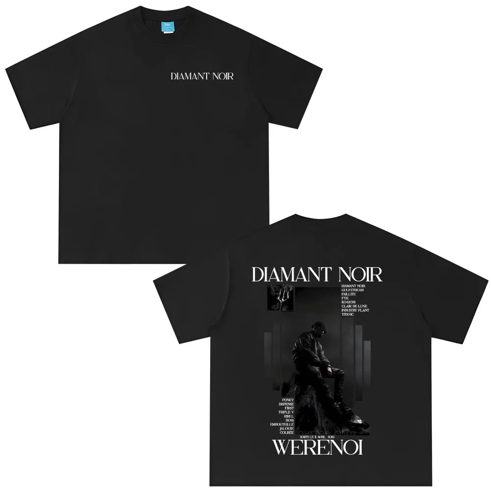 Tolles Preis-Leistungs-Verhältnis, Rabatt auf Rap-Sänger WeRenoi Diamant Noir2026, Sommer-T-Shirt für Herren und Damen, Hip-Hop-Mode, Popmusik, Retro-Baumwolle