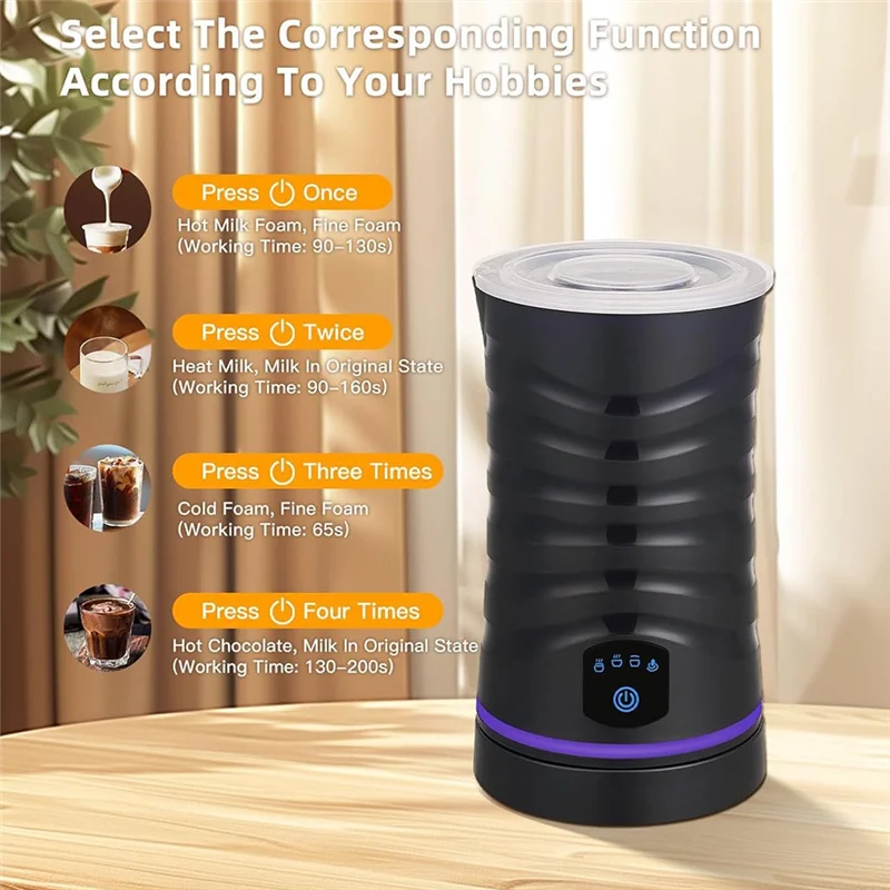 -A89Z Электрический вспениватель молока с антипригарным покрытием для вспенивания горячего и холодного молока, автоматическое отключение, для кофе, молока, европейская вилка