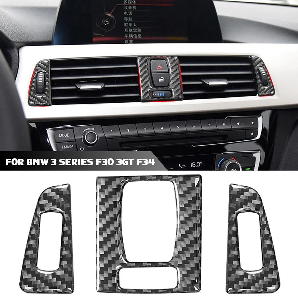 For BMW F30 F31 F32 F33 F34 320i 428i 3 Series Carbon Fiber Car Air Vent Outlet Cover Trim A/C Vent Air Conditioning Outlet Trim