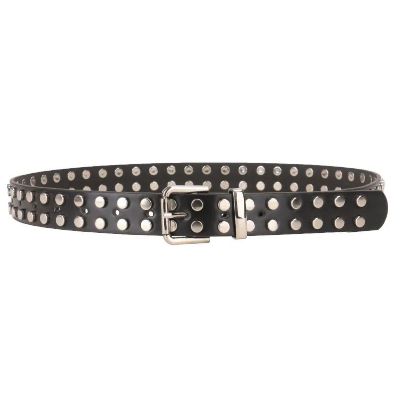 

Rivet Decoration Belt for Men and Women Black High Quality Luxury Brand Goth Rock Leather Studded Jeans Belts with Pin Buckle
