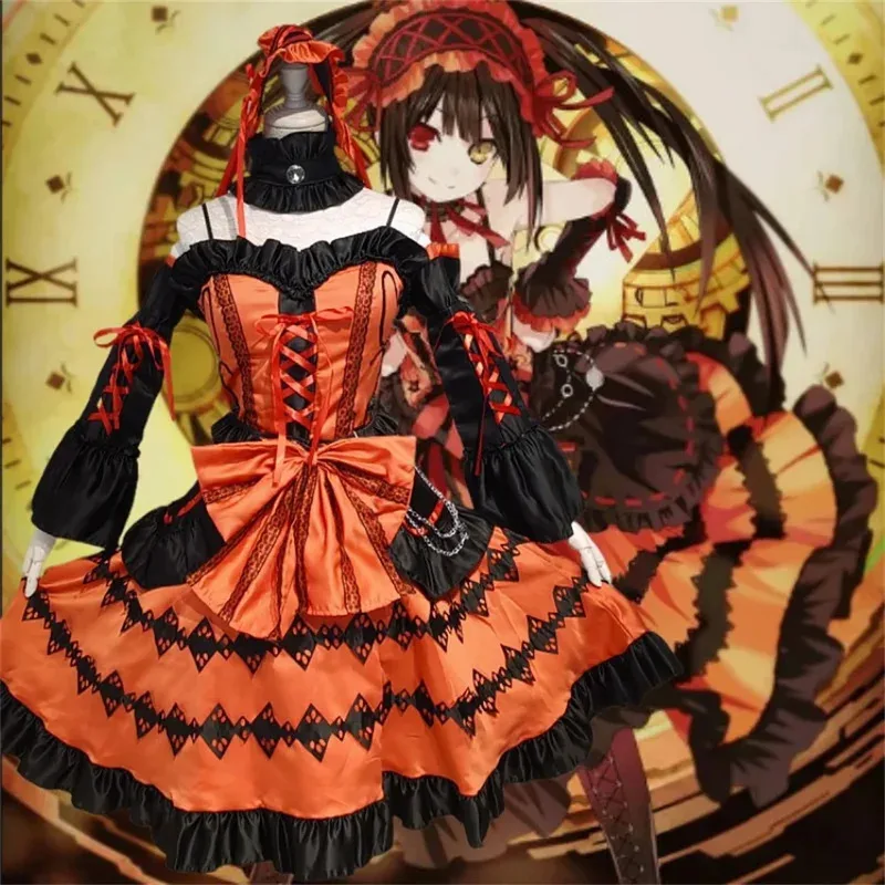 

Sky05 аниме DATE A LIVE Tokisaki Kurumi косплей костюм Wig99Ji *