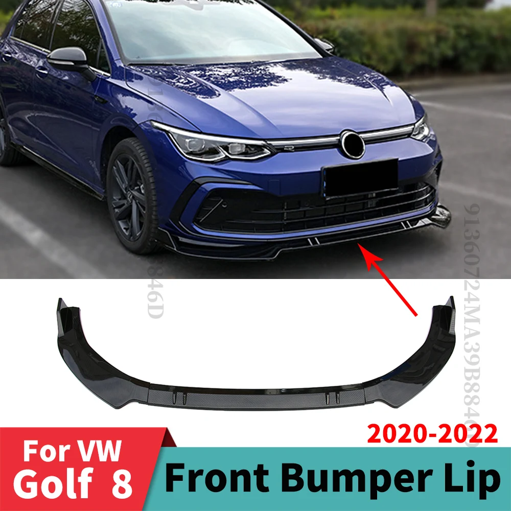 

Front Bumper Lip Guard Chin Protector Deflector Exterior Part Facelift For VW Golf 8 2020 2021 2022 MK8 Life GTI GTD GTE R Line