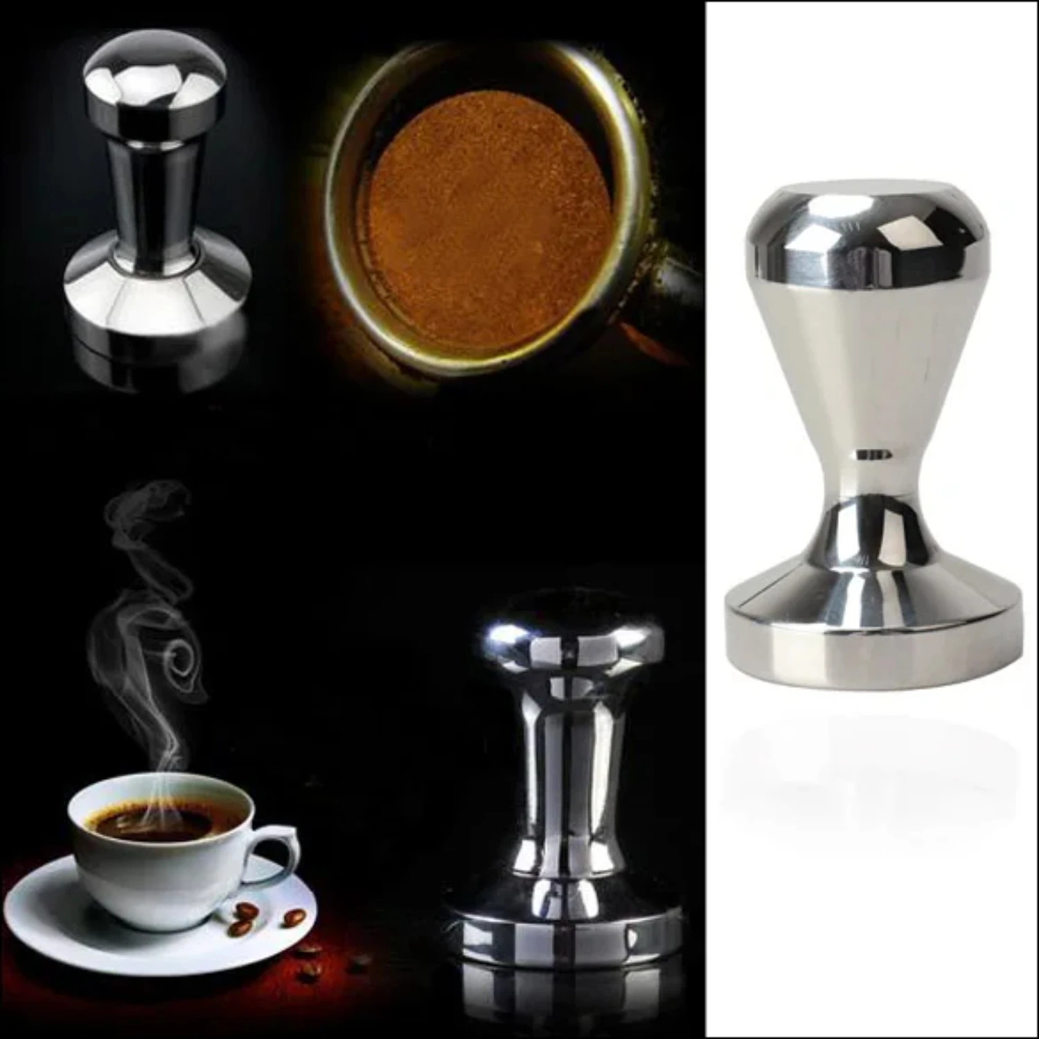 1PCS Coffee Tamper 51mm Barista Espresso Presser Base Clear Body Stainless Steel Press