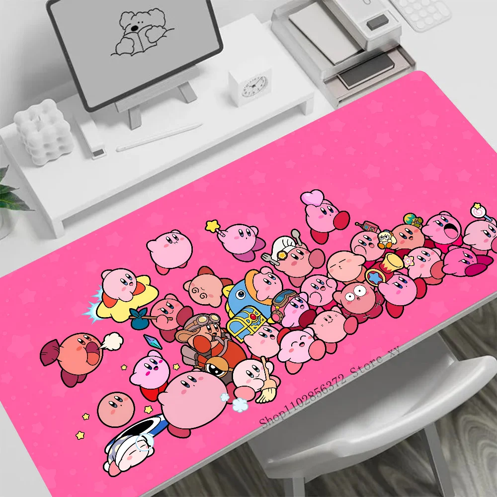 Cute Cartoon K-Kirby Mousepad Large Keyboard Desk Mat Gaming Mouse Pad LockEdge Non-slip Mat