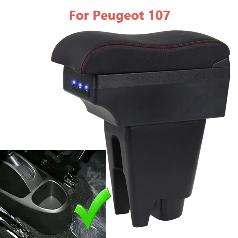 Armrest Box Central Store Interior Storage Car Accessories With Cup Holder For Citroen C1 Peugeot 107 Toyota Aygo BJ BYD F0