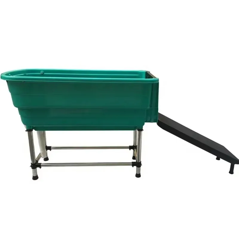 Green Dog Grooming Bath with Ramp Plastic Wash Tub