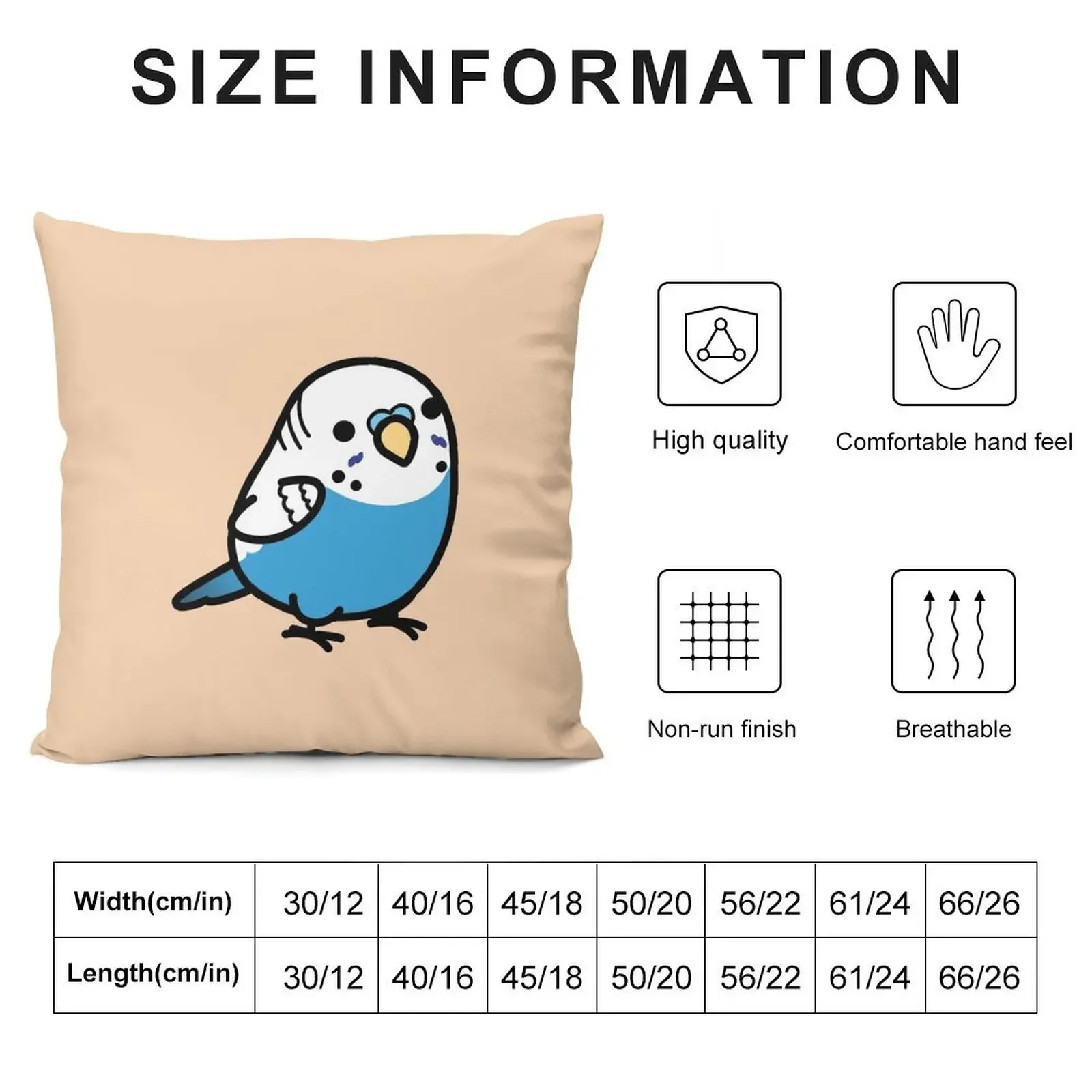 Chubby Blue Budgie - Male Throw Pillow Throw Pillow Covers christmas pillowcases pillow