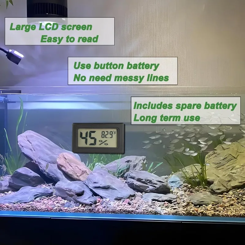 

Reptile Thermometer and Humidity Gauge Digtal Terrarium Thermometer Humidity Gauge for Leopard Gecko Hermit Crab Gecko Lizard