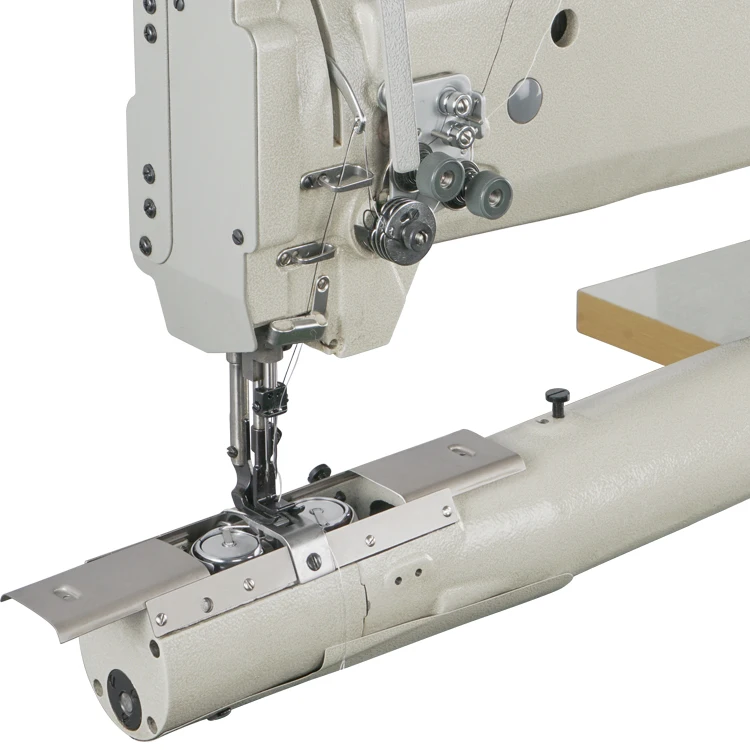 1342-C Double Needle Thick Material Cylinder Bed Leather Industrial Sewing Machine With Table & Servo Motor