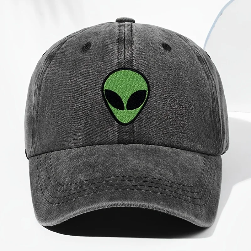 Unisex Baseball Cap, Vintage Washed Baseball Cap with Green Irregular Print - Adjustable Snapback, Lightweight, Black, with Color Options, Perfect for Outdoor Activities and Casual Wear, Baseball Cap