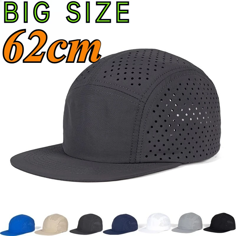 5 Panel Big Size 62cm Baseball Caps for Men Lightweight Breathable Quick-drying Large Size Running Camping Hiking Training Hat
