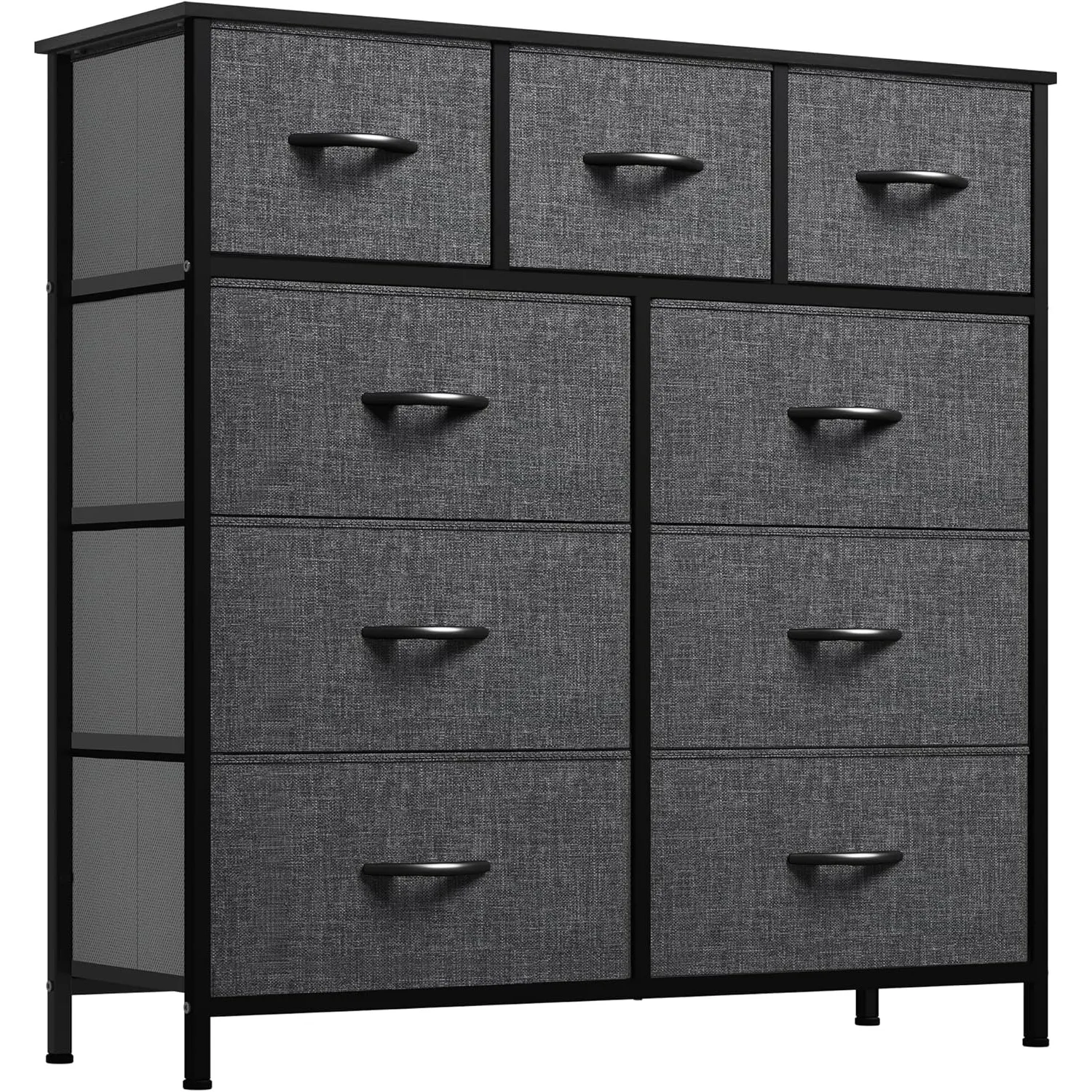 

9 Drawers Fabric Dresser - Storage Tower Organizer Unit for Living Room,Closets - Sturdy Steel Frame,Wooden Top & Easy Pull Bins