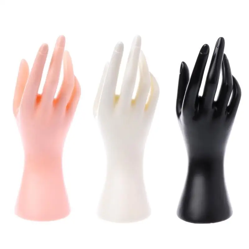A52E Ring Holder Room Decor Hand Jewelry Display Holder Plastic Room Decor Jewelry Store Mannequin Hand Black White Skin