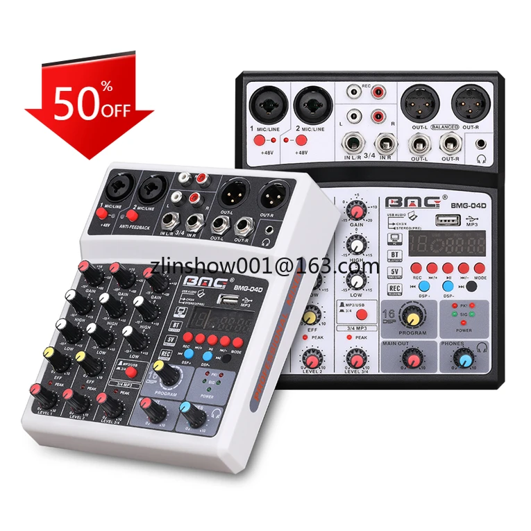 Professional Mini Audio Mixer Sound Card for Computer Recording