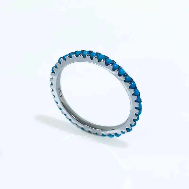 Hubei Shiyan Elegant Everyday Versatile Turquoise Closed Open Ring Optional