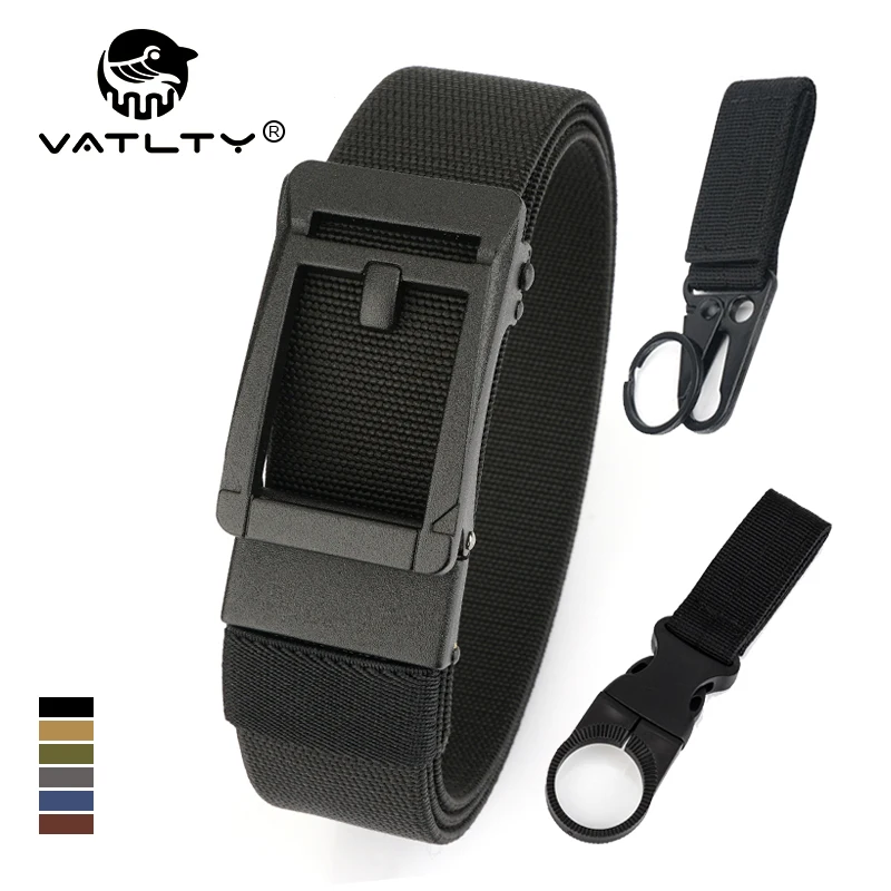 

VATLTY Stretch Casual Belt for Men Tight Nylon 3.4cm Outdoor Work Belt Matte Black Metal Automatic Buckle Elastic Belt Male Gift