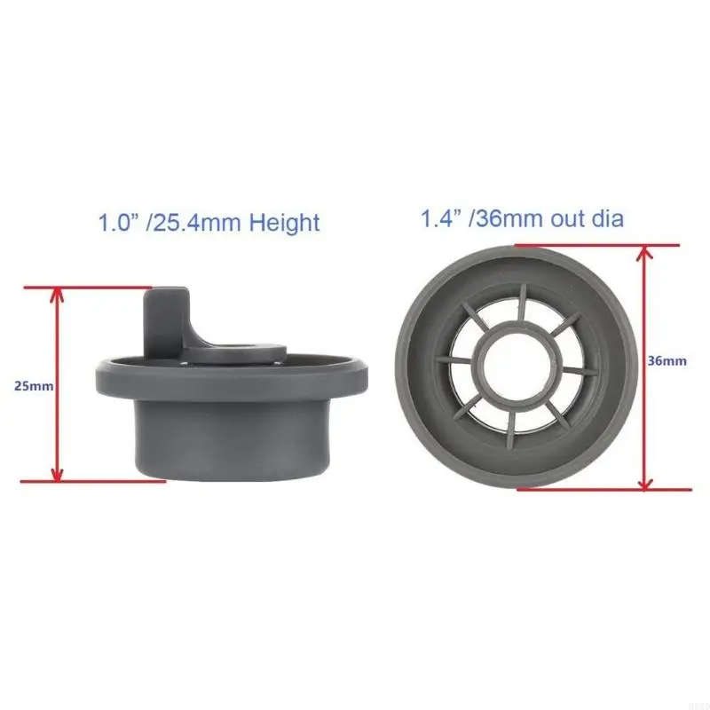 918D Dishwasher Rollers Peralatan Rumah BAGIAN Tekstur Plastik Rol Atas Pencuci Piring