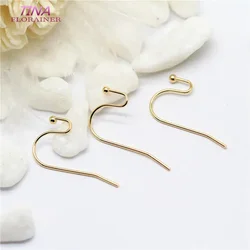 20PCS Earring Accessories Brass metal 14K Gold Color Plated Ear Hook Earring Hook Findings DIY Jewelry Making Supplies Earwires
