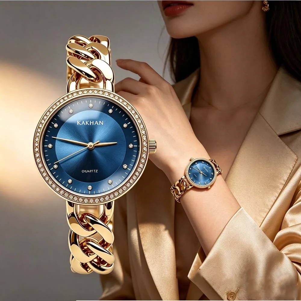 New Women's Quartz Watch Artistic Bracelet Watch Women's Fashionable Watch Light Luxury Chain Watch for High School Girls Gift