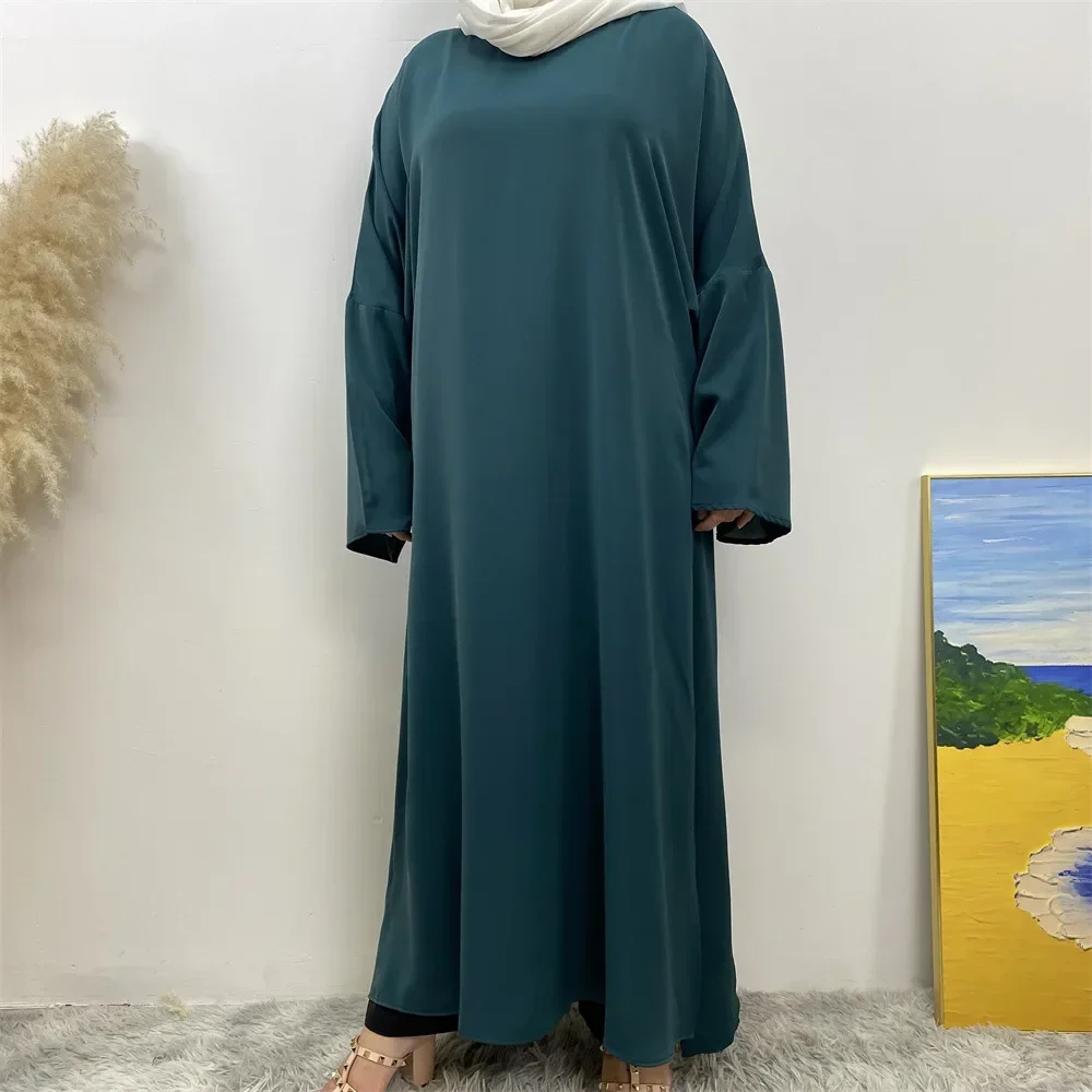 

Muslim Abayas Loose Maxi Dresses Women Jalabiya Casual Solid Robe Islam Ramadan Kebaya Split Hem Kaftan Dubai Abaya Eid Djellaba